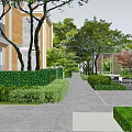 Modern Garden Landscape Design With Green Rooftops Open Spaces And Pathways