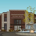 King Way Commercial Street Featuring Red Brick Building Central Fountain and Outdoor Seating