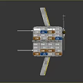 Modular Spacecraft With Stacked Modules And Long Antennas For Cosmic Exploration 3d model