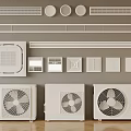 Modern Air Conditioner Vents With Grille Circular Square Designs And Outdoor Units