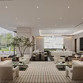 Modern Luxury Sales Office Interior Design With Spacious Comfortable Reception Lounge And Beautiful Outdoor Views