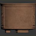 Terracotta Container Sculpture With Intricate Hand Carved Patterns And Smooth Finish