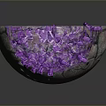 Unique Decorative Bowl With Purple Crystal Fragments And Cracked Exterior Texture