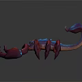 Vibrant Blue And Red Scorpion With Detailed 3D Modeled Exoskeleton And Claws