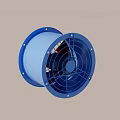 Canteen Ventilation Equipment Blue Axial Fan With Red Blades And Metal Frame