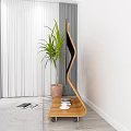 Iron Art TV Unit In Modern Living Room With Plant