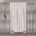 Light Gray Double Layer Curtains With White Sheer And Natural Light Through Window