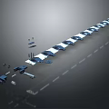 Linear Modular Industrial Equipment With Multiple Units And Assembly Components