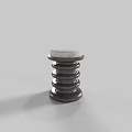 Modern Spiral Design Stool With Metal Frame And Padded Seat For Home Use