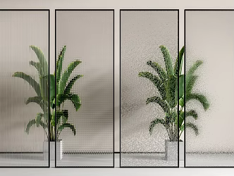 Modern glass partition glass screen partition 3d model