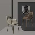 Modern Dining Chairs Beige And Light Brown Leather Upholstered With Art Decor In Modern Interior