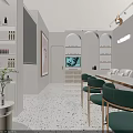 Modern Beauty Hair Salon Interior With Reception Desk Comfortable Chair Decorative Flowers And Product Shelves