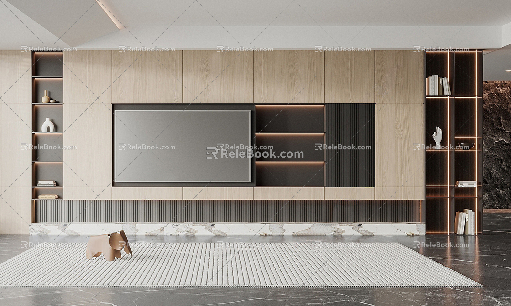 Modern TV background wall model