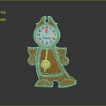 Orange Human Shaped Mantel Clock With Phinney Brand White Face And Gold Pendulum Design