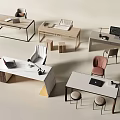 Modern Desks With Various Designs Matching Chairs And Office Accessories