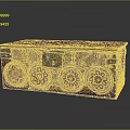 Vintage Carved Wooden Chest for Clothing Storage with Decorative Patterns