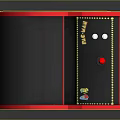PAC-MAN Themed Retro Arcade Gaming Machine With Yellow Cabinet Screen Display And Cartoon Graphics