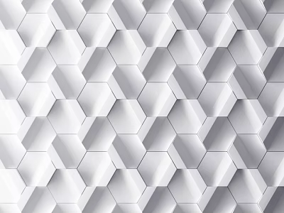 Gray And White Hexagonal Geometric Pattern Wall With Three Dimensional Texture 3d model
