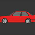 Red BMW Classic Sports Car With Two Door Design And Shiny Paint Finish