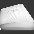 Sleek White Electric Iron With Modern Textured Surface And Reflective Base On Black Background