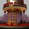 Multi tiered Celebration Cake With Red Decorations And Flower Ornaments For Fuzelife Plaza Event