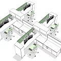 Modern Office Workspace With Multiple Desks Ergonomic Chairs Computers And Organized Layout