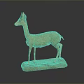 Realistic Lifelike Antelope Specimen Display With Natural Brown Fur And Rock Base