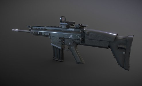 Submachine guns and rifles 3d model