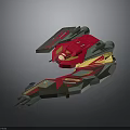 Colorful Futuristic Spaceship 3D Model With Detailed Cosmic Exploration Design Structure