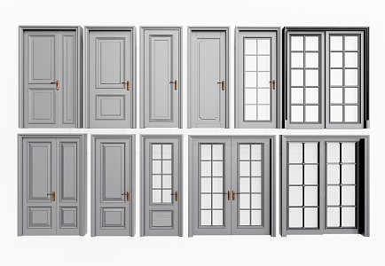 Jianou swing door entry door glass sliding door single door 3d model