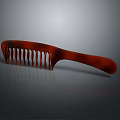 Brown Amber Plastic Comb With Smooth Handle And Multiple Teeth Design