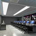 modern monitoring room 3d model