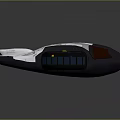 Cosmic Aerospace Spaceship Design With White Body Streamlined Structure And Blue Red Details