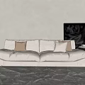 Modern double sofa multiplayer sofa 3d model