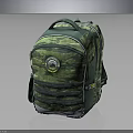 Green Camouflage Backpack With Practical Design Multiple Pockets And Badge For Daily Outdoor Use
