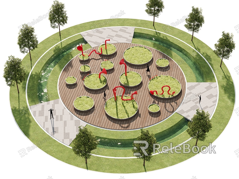 Pocket Park Street Corner Park Children's Park People's Activity Site Landscape Park Speakers Facilities model