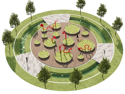 Pocket Park Street Corner Park Children's Park People's Activity Site Landscape Park Speakers Facilities 3d model