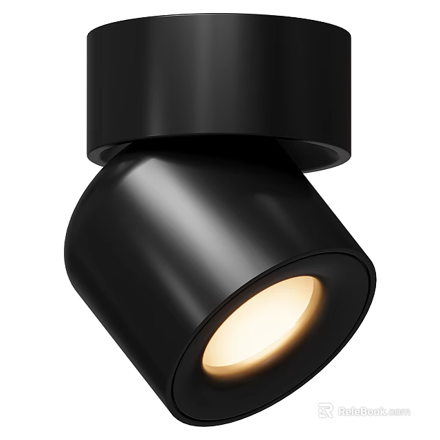 Modern Black Ceiling Light With Sleek Design And Illuminated Warm Glow 3d model 