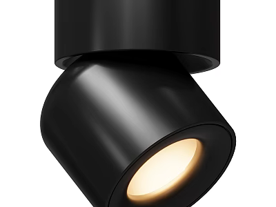 Modern Black Ceiling Light With Sleek Design And Illuminated Warm Glow 3d model