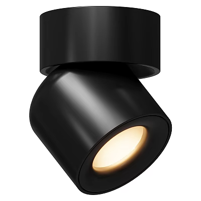Modern Black Ceiling Light With Sleek Design And Illuminated Warm Glow 3d model