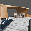 Modern Gate Folding Line Entrance Gate 3d model