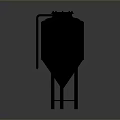 Stainless Steel Industrial Tank With Conical Bottom Support Stand And Top Lid Design