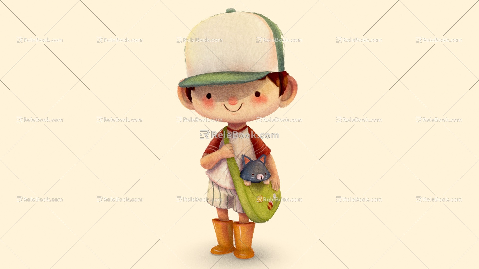 Modern Cartoon Boy Little Boy 3d model