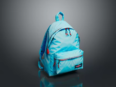 JanSport Blue Backpack Lightweight Design With Double Shoulder Straps And Zipper Pockets 3d model