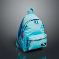 JanSport Blue Backpack Lightweight Design With Double Shoulder Straps And Zipper Pockets 3d model
