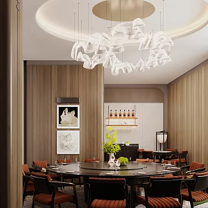Chinese Restaurant Box New Chinese Restaurant Box Dining Table and Chair Round Table Dining Table and Chair Tableware More than Four Dining Table and Chair 3d model