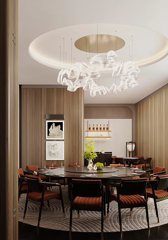 Chinese Restaurant Box New Chinese Restaurant Box Dining Table and Chair Round Table Dining Table and Chair Tableware More than Four Dining Table and Chair 3d model