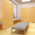 Spacious Fitness Studio With Mirrors Barres Large Screens And Light Colored Floor