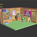 Living Room Study Study Cartoon Items Cartoon Equipment Cartoon Environment Animation Items Animation Equipment 3d model