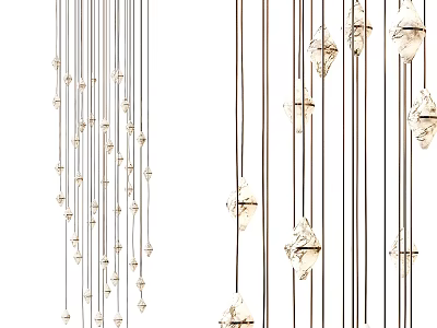 Elegant Modern Chandelier With Crystal Droplets And Hanging Design Elements 3d model